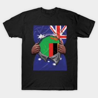 Zambia Flag Australian Flag Ripped - Gift for Zambian From Zambia T-Shirt